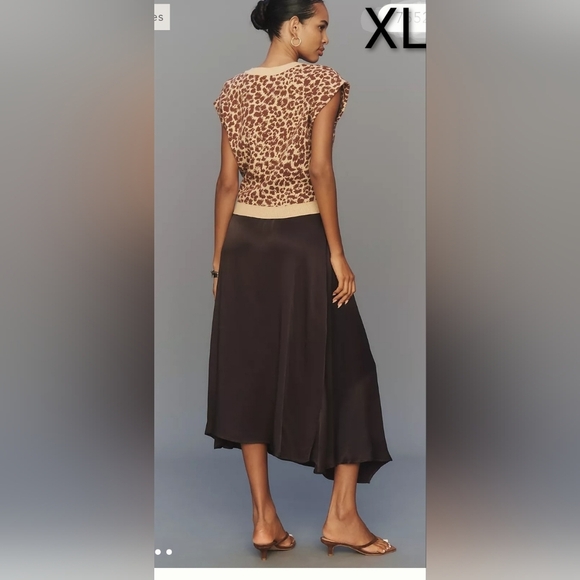 NWT Anthropologie The Gemini Cap-Sleeve Leopard Sweater + Tank Dress Set - Picture 3 of 5